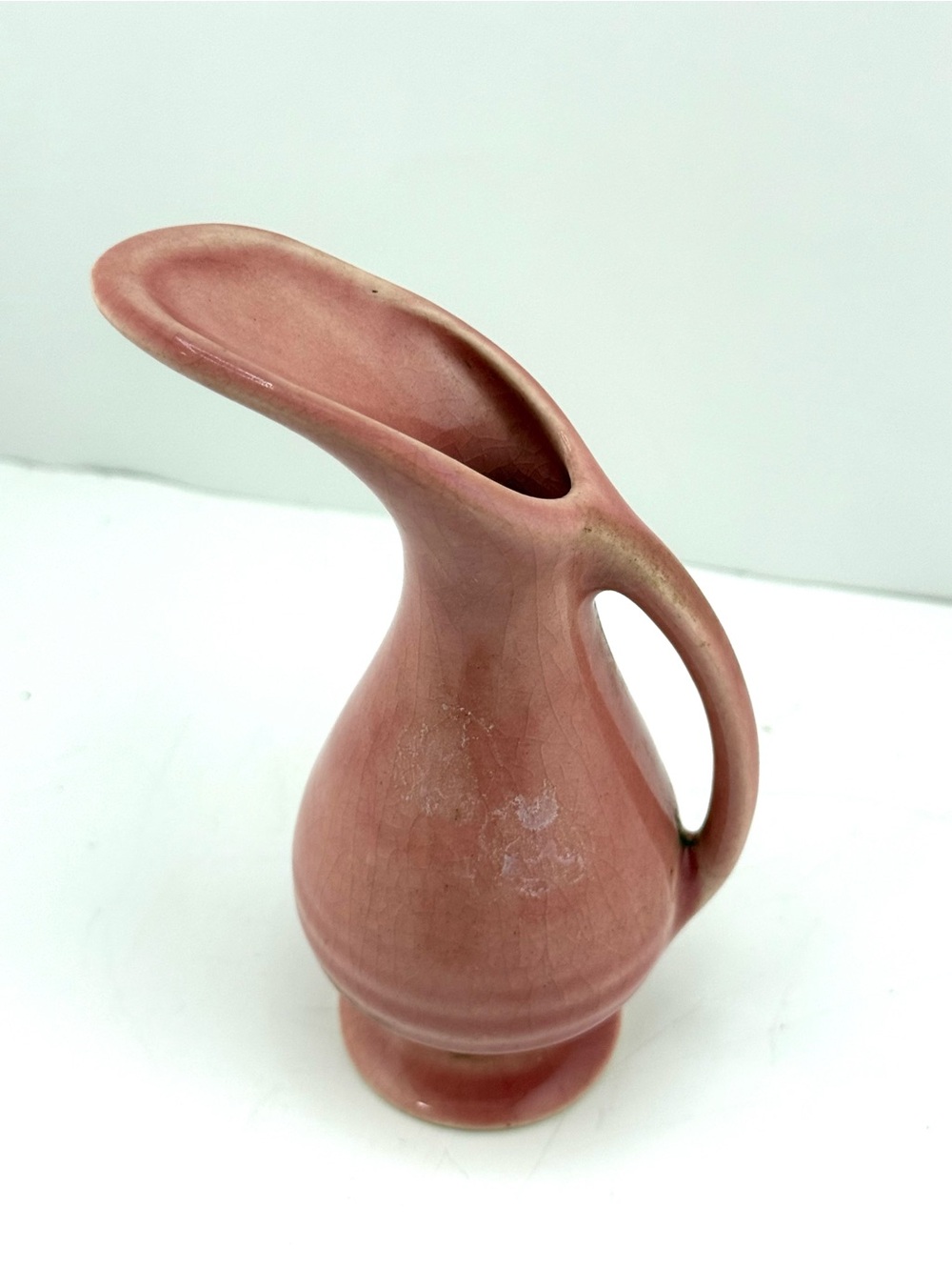 Vintage pink ceramic art pottery pitcher/creamer
